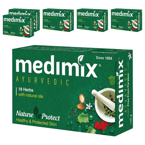 medimix 印度綠寶石皇室藥皂浴 美肌皂 草本, 6盒, 6個