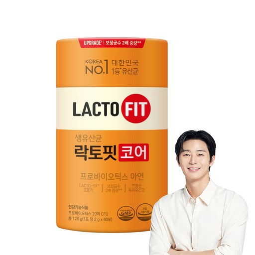 종근당 락토핏 생유산균 코어 1통 2개월분 건강한 장을 위한 생 유산균 120g 1개