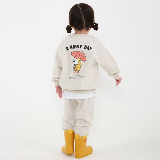 KIDSCOMO 童款雨衣小狗長袖套裝