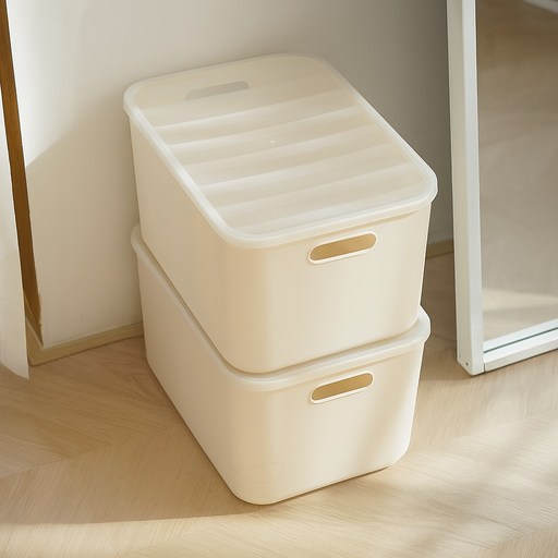 보노하우스 아이엠 수납정리함 리빙박스, 크림, 2개