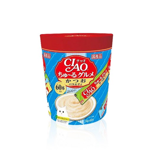 챠오츄르 버라이어티 짜먹는 고양이 간식 60p, 가다랑어, 840g, 1개