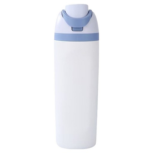 bebehome 316不鏽鋼直飲吸管兩用式輕量保溫瓶, 白色 + 藍色, 1個, 600ml