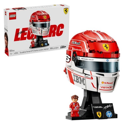 LEGO Scuderia Ferrari HP Charles Leclerc Helmet 法拉利 夏爾 勒克萊爾 頭盔 43014, 1個