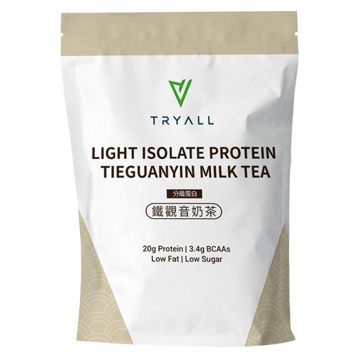 TRYALL Light 分離乳清蛋白粉 鐵觀音奶茶風味, 500g, 1個