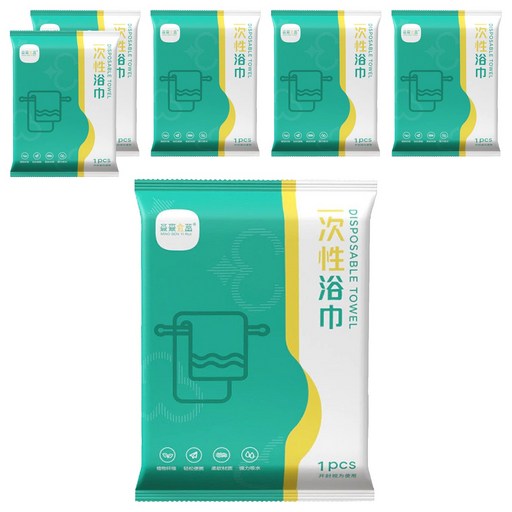 淼森宜蕊 1次性浴巾/旅行毛巾/拋棄式浴巾, 白色, 6個, 1組