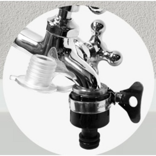 월드크린 호스 수도꼭지 연결 이중 커넥터, 1개, 화이트