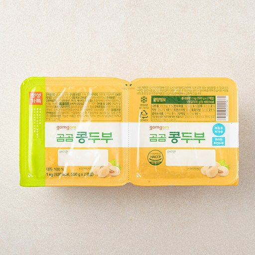 곰곰 콩두부 500g 2개 건강한 식탁의 필수 아이템