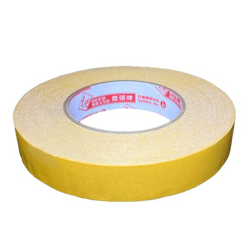 DEER BRAND 鹿頭牌 雙面布膠帶 20mm x 25m, 黃色, 1捲