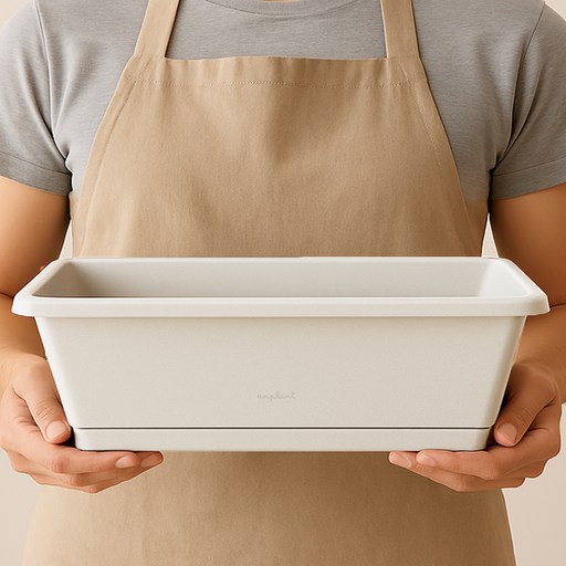 앙플랜트 직사각 텃밭 화분  받침 세트