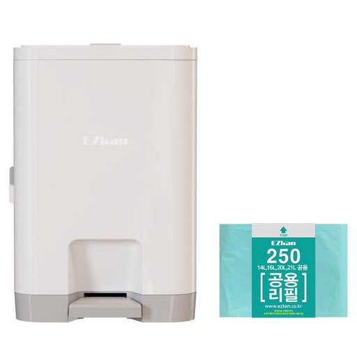 EZkan 4重阻臭垃圾桶, 白色, 20L
