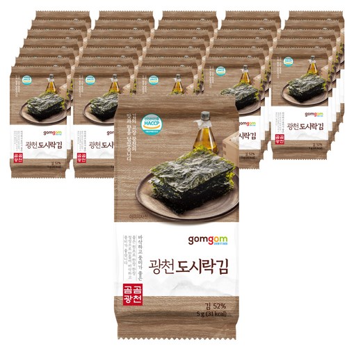 곰곰 광천 도시락김 5g 32개 바삭하고 맛있는 간편식