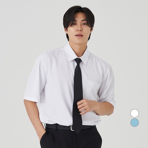 캐럿 구김 없는 링클프리 반소매 셔츠