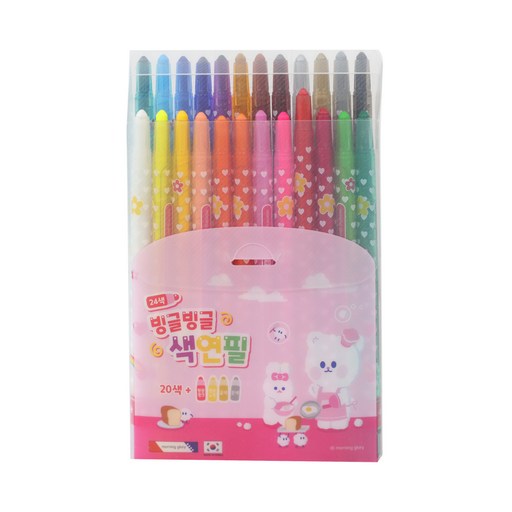 모닝글로리 빙글빙글 색연필 세트 핑크