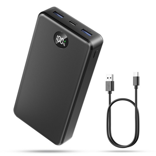 고속충전 대용량 보조배터리 30000mAh PD 22.5W QC3.0 잔량표시 멀티단자 + 20W C타입 케이블