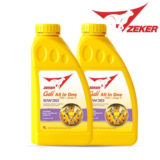 제커 5W30 GDI올인원 SP SN 올인원 5기유와 그래핀함유 무료배송, 2개, 5w30, 1L