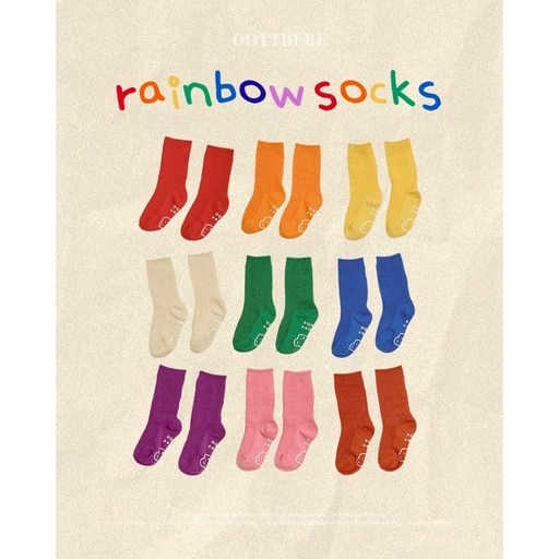 오뜨베베 아동용 레인보우 양말 6colors 사계절용