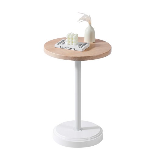 홈치치 원형 사이드 테이블, 라이트 브라운