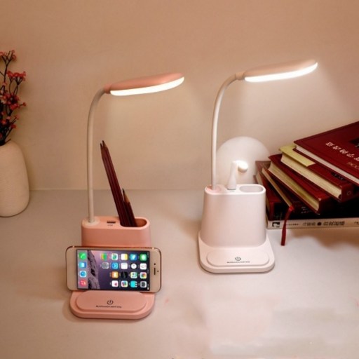 헤호 멀티 LED 스탠드 조명 독서등 공부등 책상조명 단스탠드 테이블램프, 핑크
