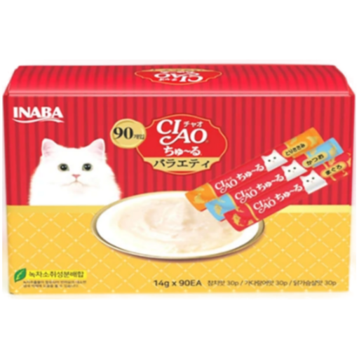 챠오츄르 대용량 90P 코스트코 고양이 츄르 간식 버라이어티 반려묘 차오추르 90P