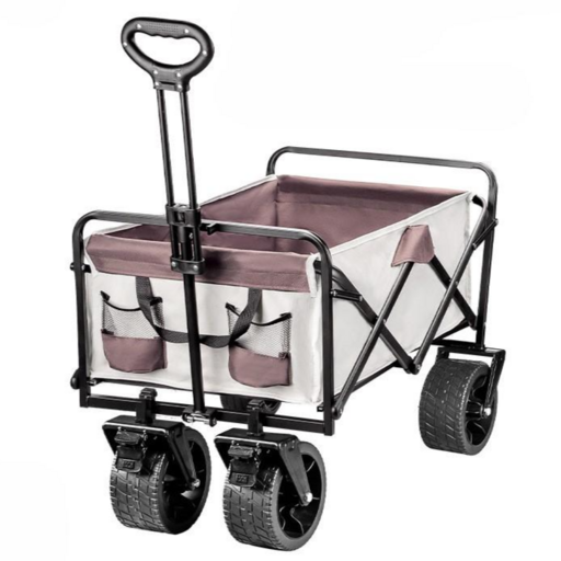 루시에 왕발통 캠핑 웨건 카트 접이식 다용도 폴딩, 1개, 오프화이트  대형150L