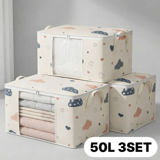 굿컨트리 투명창 패브릭 리빙박스 111 이불 계절 옷정리 보관함