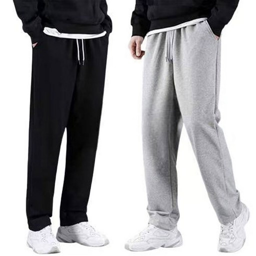 2장세트 남녀공용 고급 컴포트 면 춘추 츄리닝바지 트레이닝 스트레이트 일자 팬츠