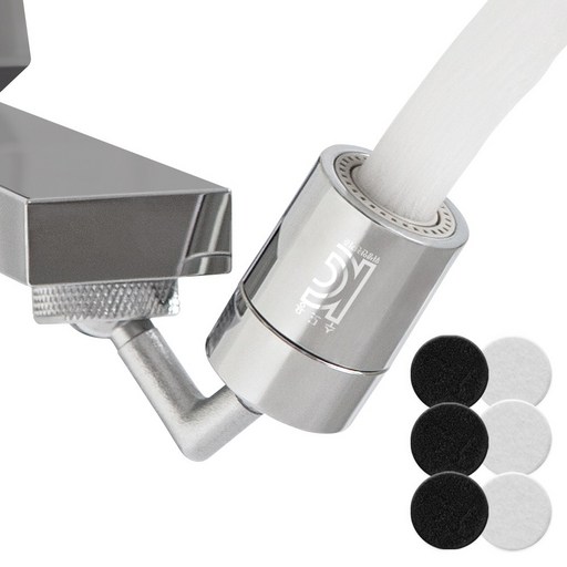 해피달링 720도 세면대 각도조절 워터탭   수전 교체 필터