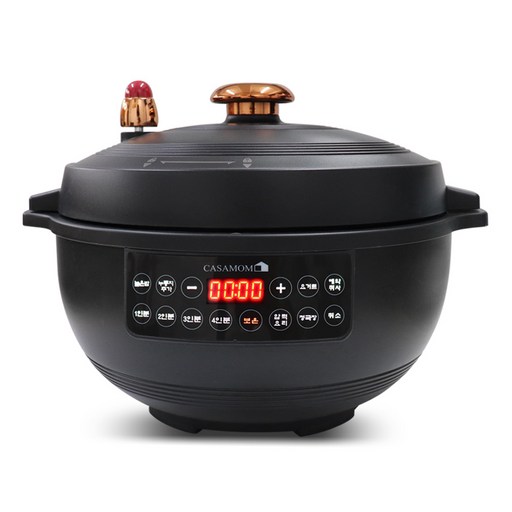 까사맘 전기 압력밥솥 시즌2 가마솥밥 누룽지 압력 돌솥밥 14인용최대6인, 블랙, PC28T