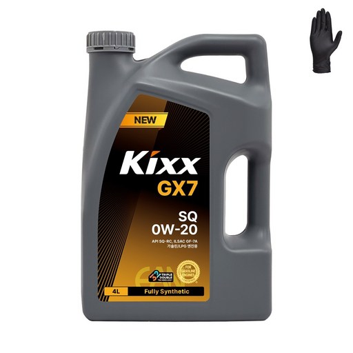 킥스 Kixx GX7 SQ 0W20 구 G1 SP 0W20 장갑증정, 4L, 0w20, 1개