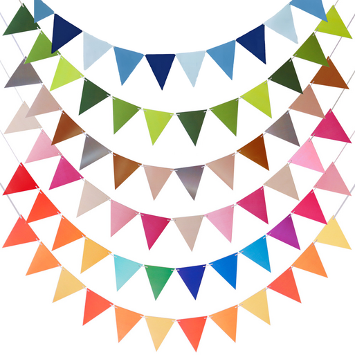 코히모 펠트 파티 캠핑용 깃발 가랜드 12p 세트 5W0457, 6세트, 혼합 계열