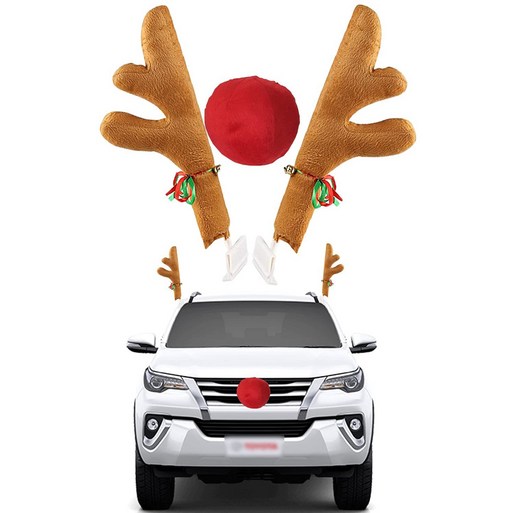 루이스 크리스마스 장식 자동차용 루돌카 사슴뿔 데코 세트