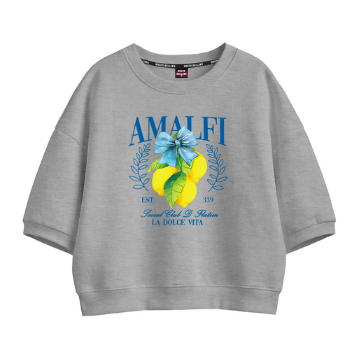 몰토벨리노 SF 레몬 오버핏 세미크롭 반팔 맨투맨 티셔츠