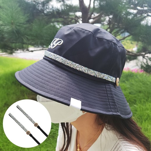 글리터 큐빅 모자밴드 2개입