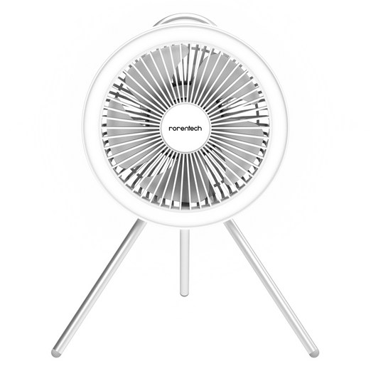 로랜텍 트래블 캠핑 저소음 무드등 무선 선풍기, TR22, 화이트