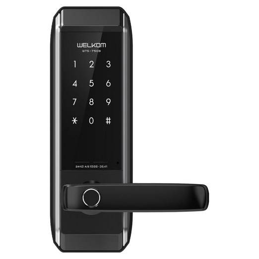 솔리티 웰콤 무타공 지문인식 도어락, WTS750B, 방문설치