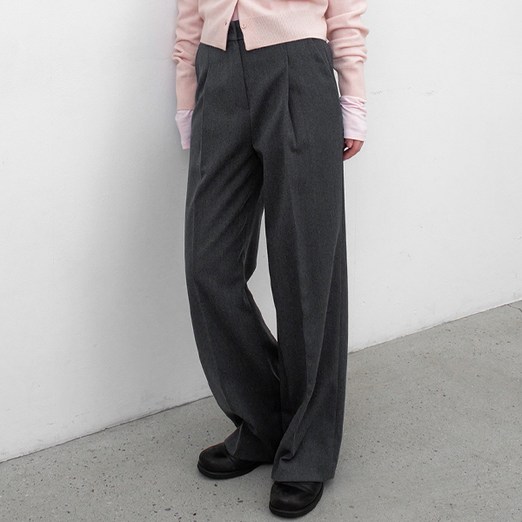 아틀리에나인 여성용 롱기본 기장 에센셜 윈터 턱 팬츠 PT5685