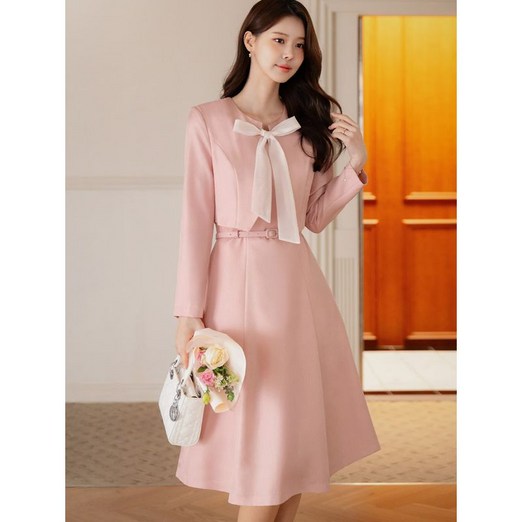 시크라인XXL까지 레이투 자켓 레이어드 타이 원피스 봄 가을 플레어 하객룩 오피스룩 모임룩 격식룩 빅사이즈