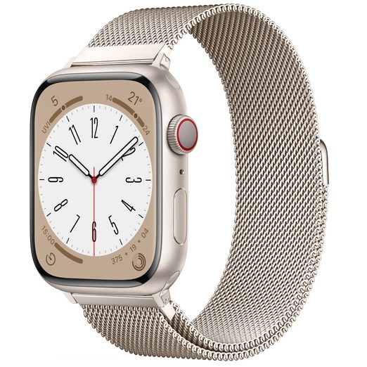 OULUOQI 애플워치  갤럭시워치 호환 밀레니즈 스트랩 워치밴드, 1개, 스타라이트