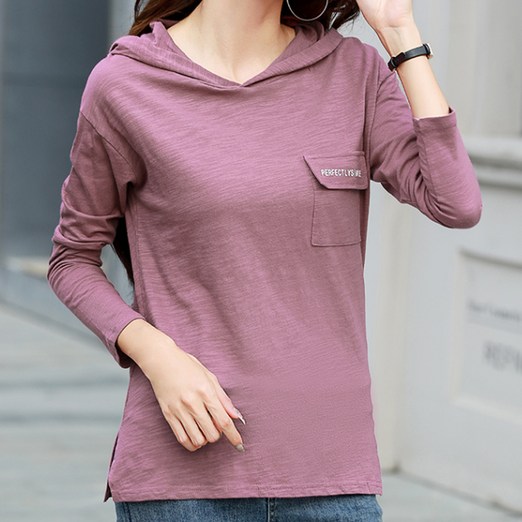 로렌미 포켓 레터링 후드 티셔츠 S250806FW13