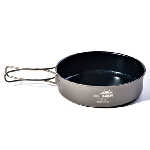 에이엠지티타늄 캠핑 경량 프라이팬중, 1개, 티타늄
