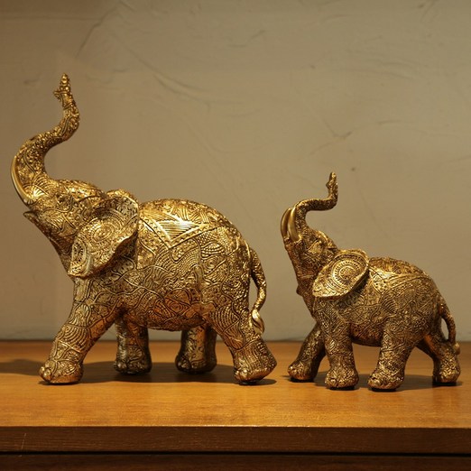 루미벨 엔틱 골드 피니시 코끼리 오브제 부자되는 집들이 선물세트, 앤틱골드 세트