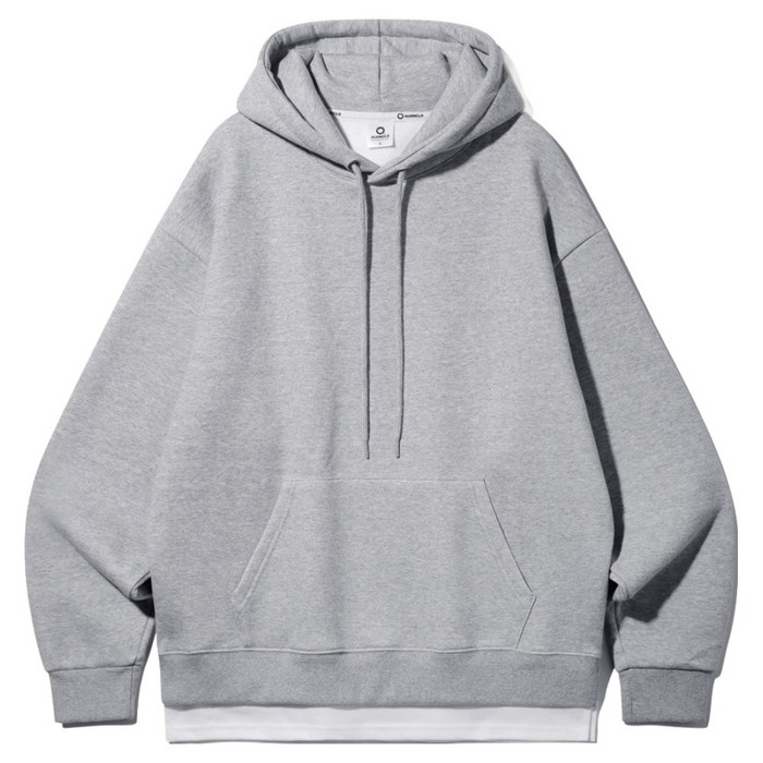 앨빈클로 남녀공용 더블코튼 레이어드 오버핏 후드티 AVH885