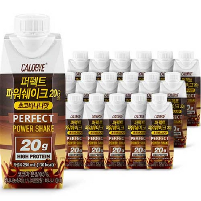 칼로바이 퍼펙트 파워쉐이크 20g 초코바나나맛, 250ml, 18개 칼로바이 퍼펙트 파워쉐이크 20g 초코바나나맛, 250ml, 18개