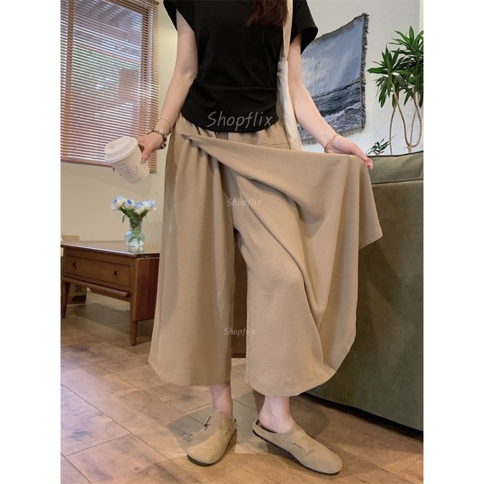 Shopflix 시원한 와이드 밴딩 랩 치마 바지 와이드핏