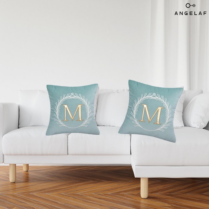 고급 벨벳 디자인 쇼파 사각 홈 인테리어 45X45 쿠션 솜 커버 세트