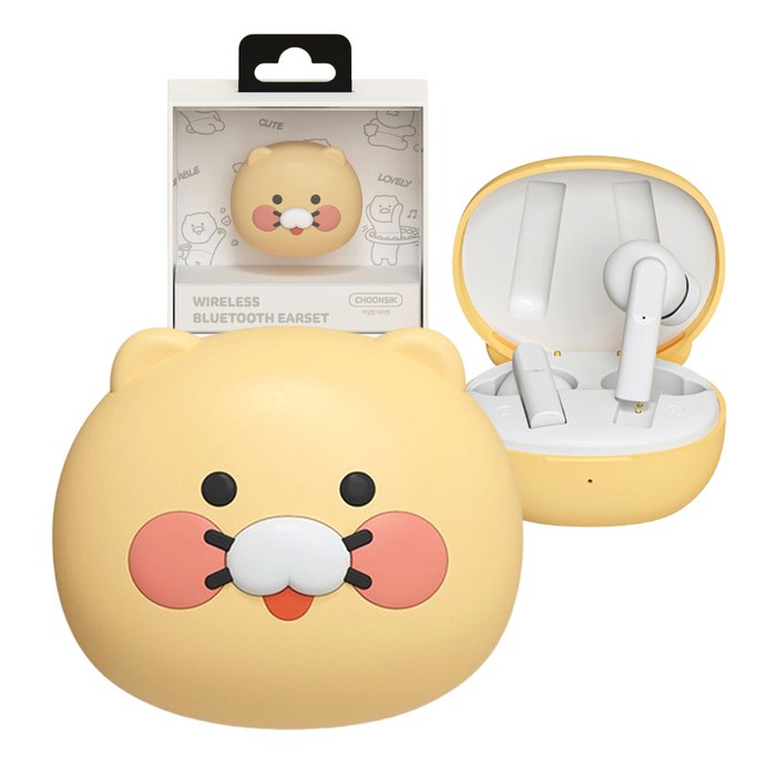 카카오프렌즈 3D 입체 얼굴형 무선 블루투스 이어폰 K2