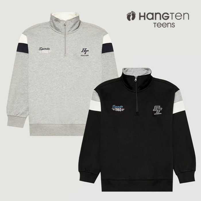 행텐주니어 남아 그래픽 기모 하프집업 맨투맨2color 1449003180511