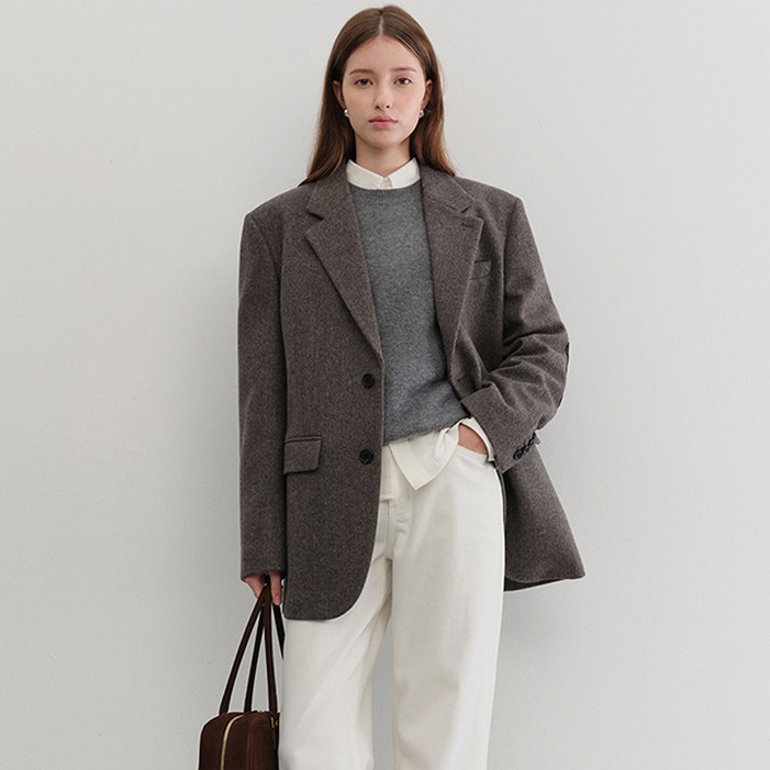 던스트 남녀공용 빈티지 테일러드 울 블레이저 재킷 UDJA5C101