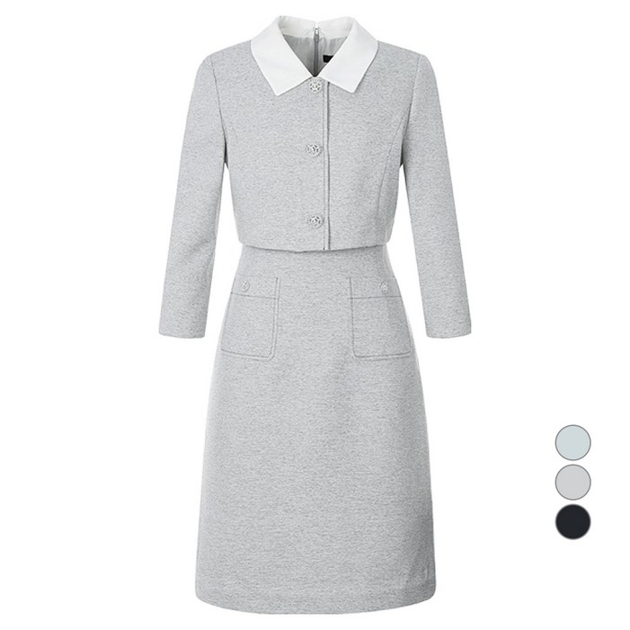 숲 여성용 스티치 배색 투웨이 슬림 원피스 SA3OPM2