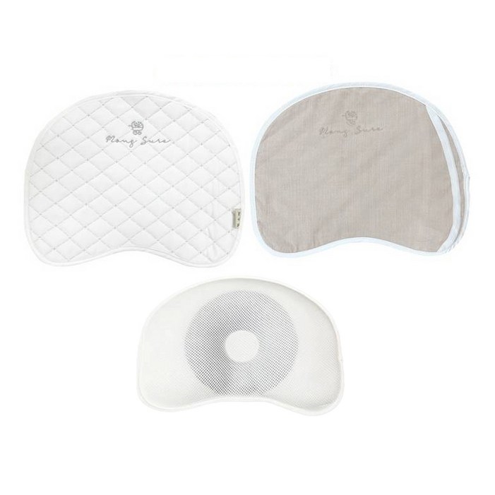 몽슈레 유아용 웨치바이오 냉감 태열베개 반달형  베개 커버 2p 세트